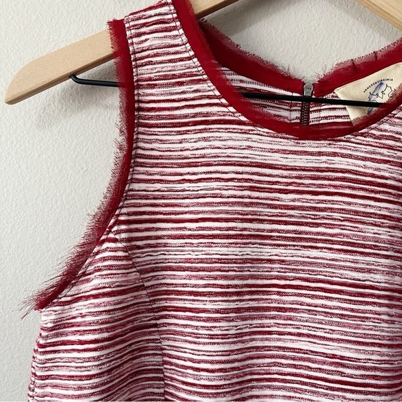 Anthropologie Vanessa Virginia India Tank Top Textured Red Stripe Size Small - Picture 5 of 11